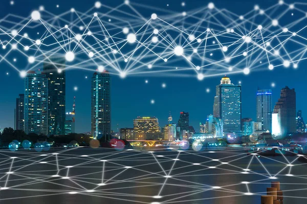 Bangkok cityscape iletişim ağı 