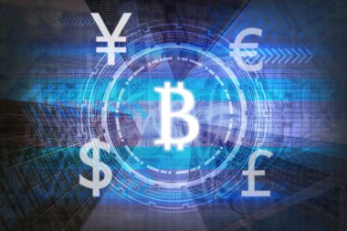 Finans teknolojileri veya modern bina arka plan, iş Fin teknik ağ kavramı ile yenilik teknoloji sanal ekran arka plan üzerinde Fintech