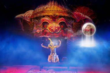 Eylem kavramı Khon, Tayland, Tayland drama, Tos-sa-kan dev Ayutthaya tapınağında gece saat bir tür pandomim gösterileri eylem gerçekleştirme