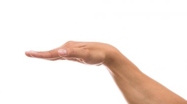  jest beyaz arka plan üzerinde el, kırpma yolunu ekle