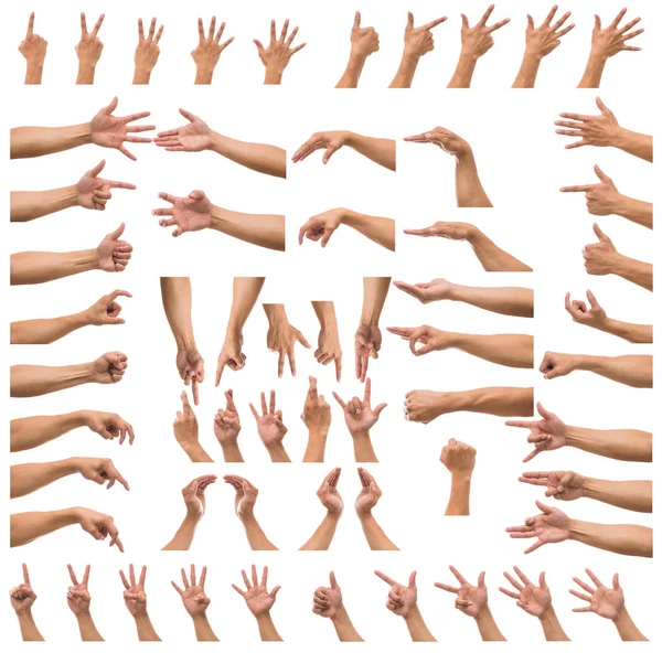 Verschiedene Gesten Der Hände Über Weißem Hintergrund Einschließlich Ausschnitt Pfad — Stockfoto
