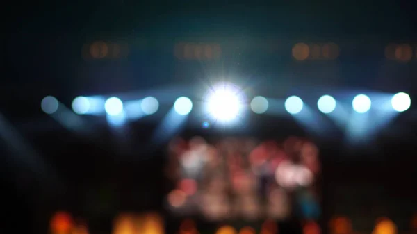 Abstract Blurred Photo Spotlight Flare Conference Hall Seminar Party Environment — Stock Photo, Image