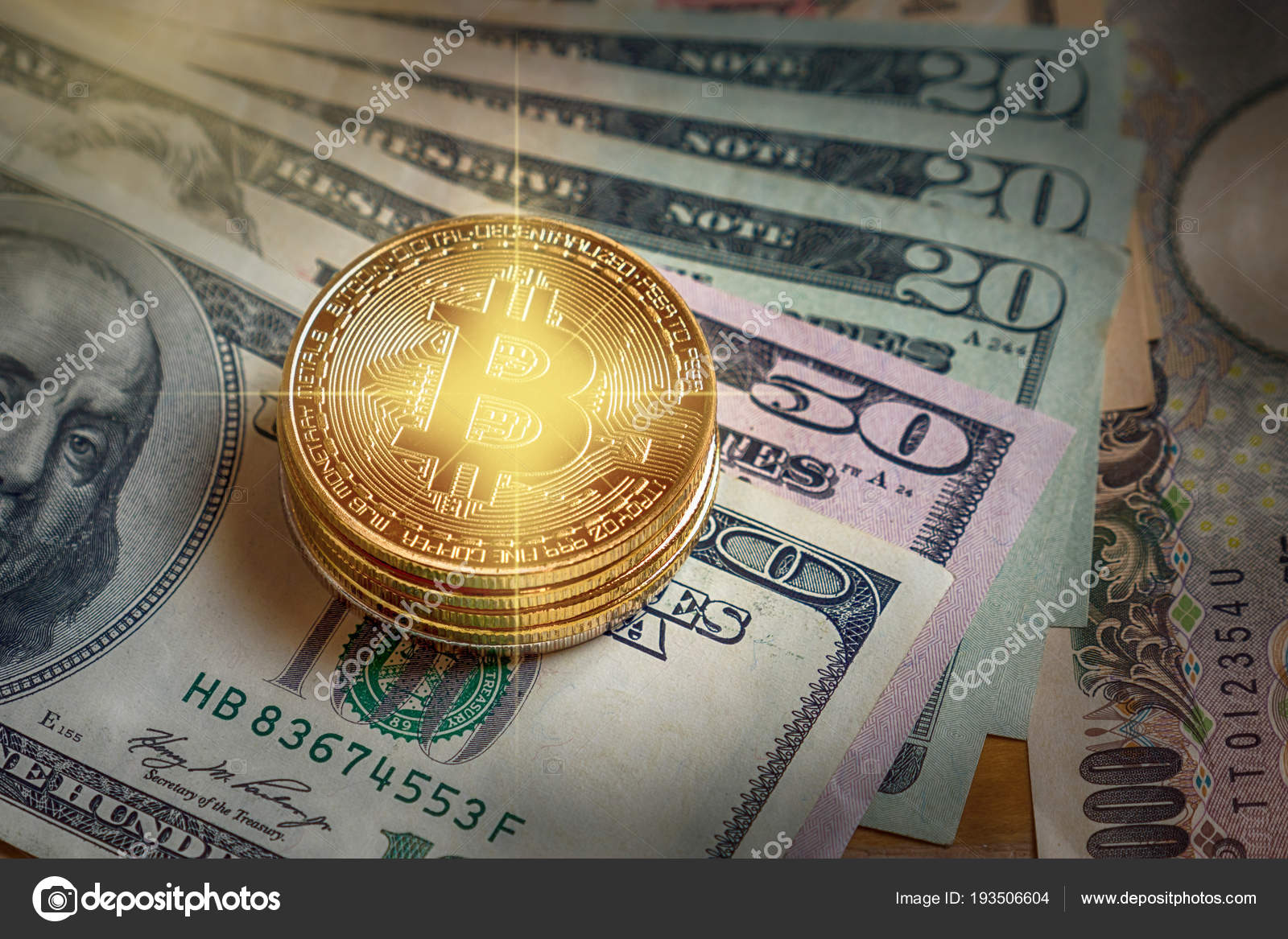 Download Closeup Bitcoins Mockup Money Paper Bank Various Country Cryptocurrency Investment Stock Editorial Photo C Tzido 193506604