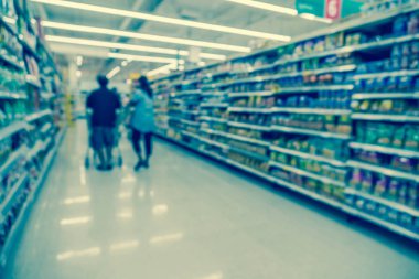 Mağaza mağaza bokeh arka plan, iş süpermarket ve bulanık alışveriş ve arka plan kavramı soyut bulanık fotoğraf