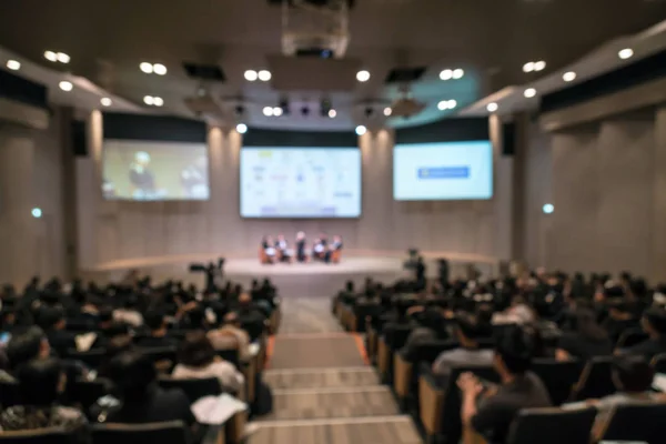 Abstrakta Suddig Bild Hall Eller Seminarium Konferensrum Med Högtalare Scenen — Stockfoto