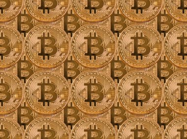 Bitcoins mockup desen, cryptocurrency ve izole kavramı