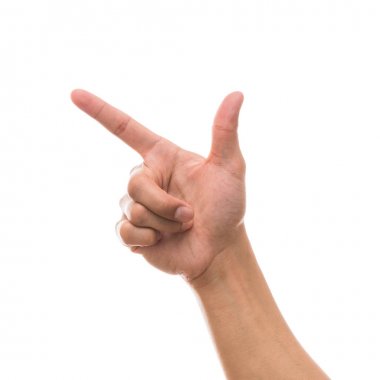 eylem beyaz arka plan üzerinde gösterilen el, kırpma yolunu ekle