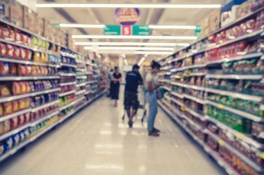 Mağaza mağaza bokeh arka plan, iş süpermarket ve bulanık alışveriş ve arka plan kavramı soyut bulanık fotoğraf