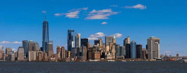 Panorama Scene New York Cityscape River Side Which Location Lower — Stock Photo, Image