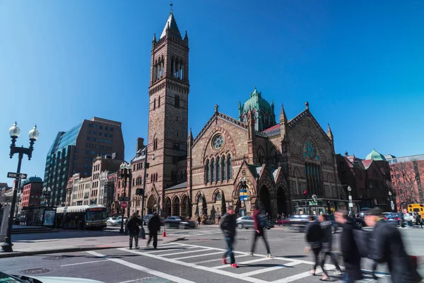 Boston Eua Março 2019 Multidão Irreconhecível Pedestres Com Cruzamento Turístico — Fotografia de Stock