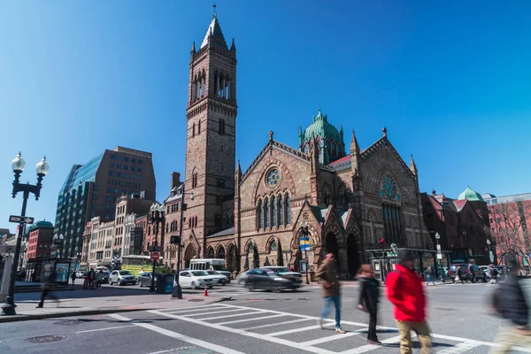 Boston Usa Marzo 2019 Folla Irriconoscibile Pedoni Con Incrocio Turistico — Foto Stock