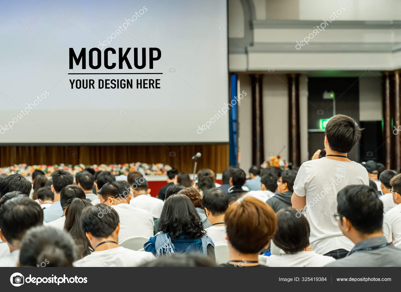 Download Audience Representative Speaking Speaker Stage Presentation Projector Conference Hall Seminar Stock Editorial Photo C Tzido 325419384