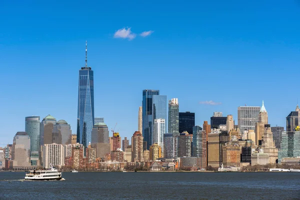 Scena Del Lato Del Fiume New York Cityscape Quale Posizione — Foto Stock