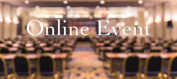 Online Event Text Blur Photo Conference Hall Seminar Room Attendee — Fotografia de Stock