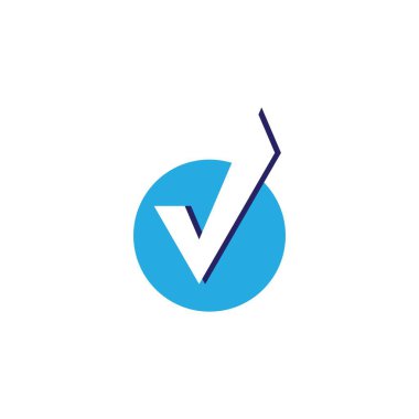 V Harfi Logo Şablonu vektör resimleme