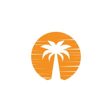 Palmiye ağacı logo şablonu vektörü