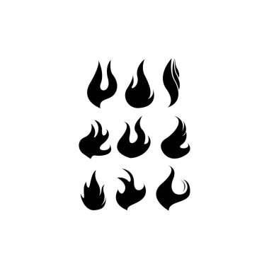 Alev logosu şablon vektör ikonu tasarımı