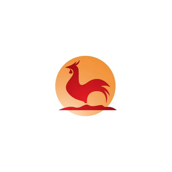 Rooster Logo Template Icon Design — Stock Vector