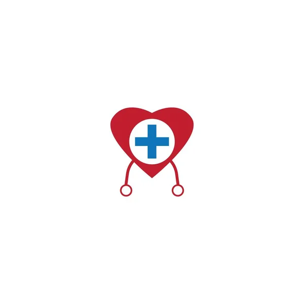 Modèle Logo Santé Amour Icône Design — Image vectorielle