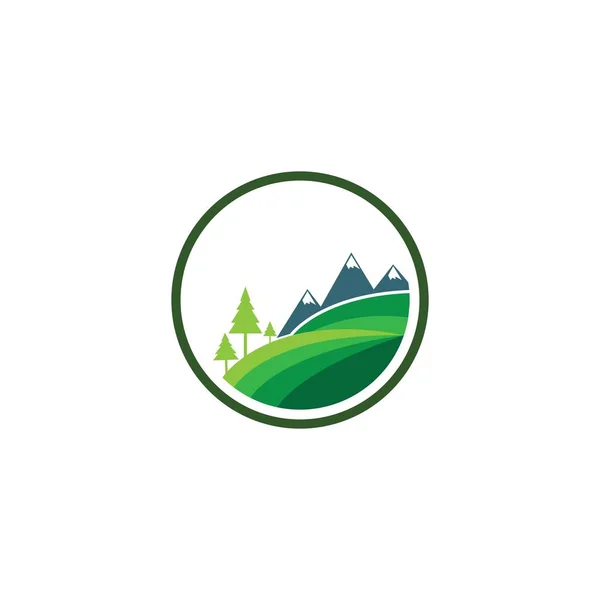 Projeto Ícone Vetor Modelo Logotipo Paisagem — Vetor de Stock