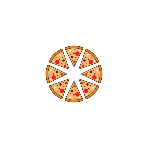 Pizza Logo Plantilla Vector Icono Diseño — Vector de stock