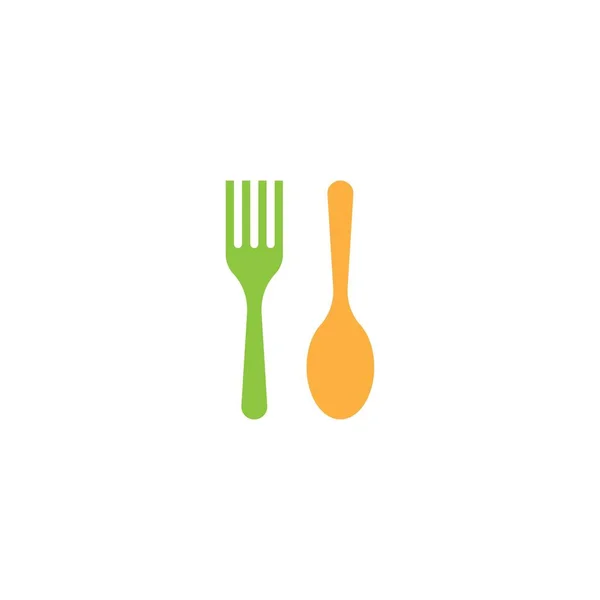 Fork Logotipo Modelo Vetor Ícone Design — Vetor de Stock