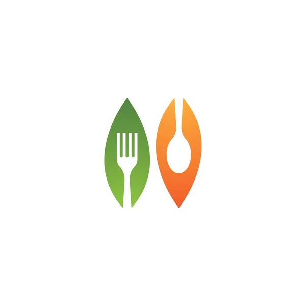 Fork Logotipo Modelo Vetor Ícone Design — Vetor de Stock