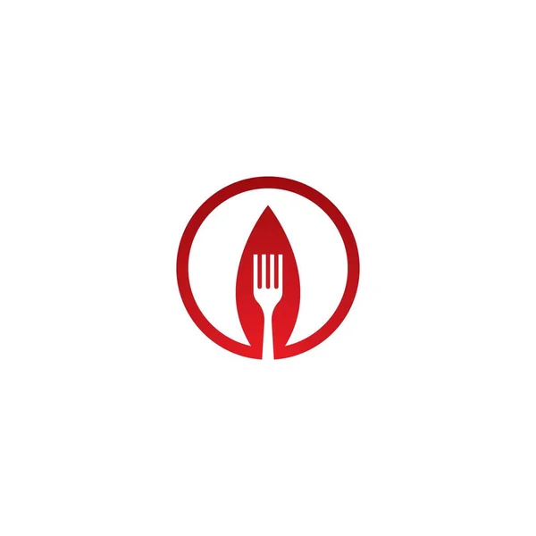 Fork Logotipo Modelo Vetor Ícone Design — Vetor de Stock