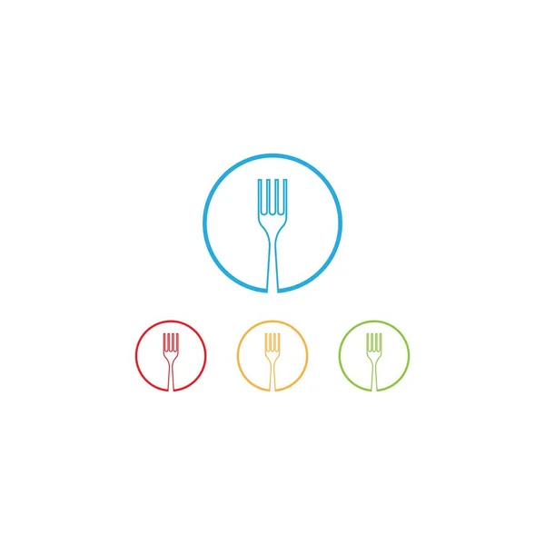 Fork Logo Plantilla Vector Icono Diseño — Archivo Imágenes Vectoriales