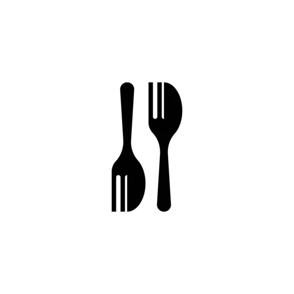 Fork Logotipo Modelo Vetor Ícone Design — Vetor de Stock