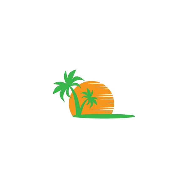 Palma Árvore Verão Logotipo Modelo Vetor — Vetor de Stock