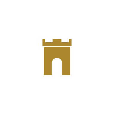 Castle logo şablon vektör ikonu tasarımı