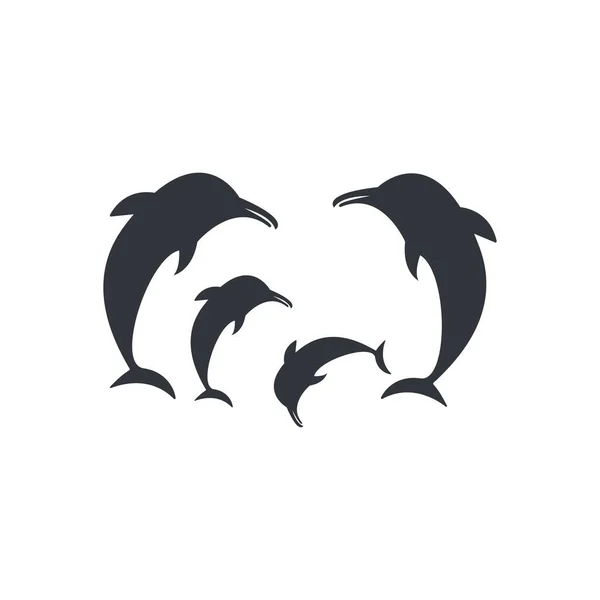 Dolphin Logo Plantilla Vector Icono Diseño — Vector de stock