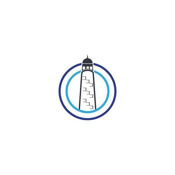 Leuchtturm Logo Vorlage Vektor Icon Design — Stockvektor