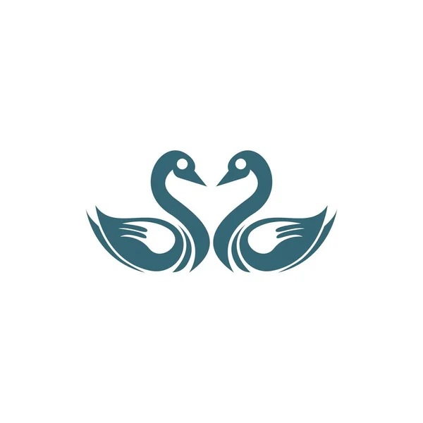 Kuğu Logosu Vektör Simgesi Tasarımı — Stok Vektör