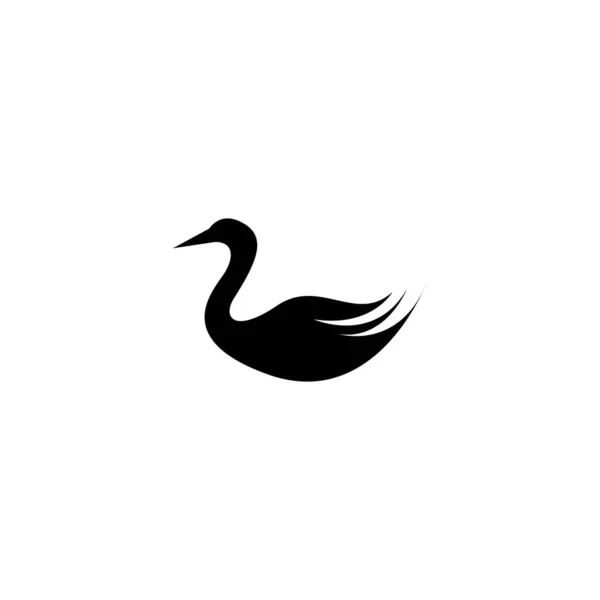 Swan Logotipo Modelo Vetor Ícone Design — Vetor de Stock