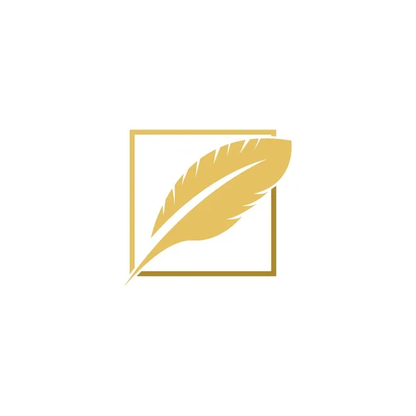 Feather Logo Template Vector Icon Design — Stock Vector