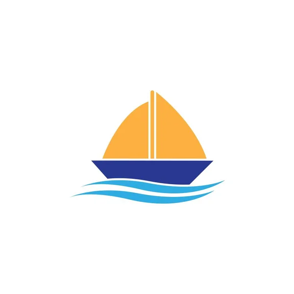 Дизайн Логотипа Лодки — стоковый вектор