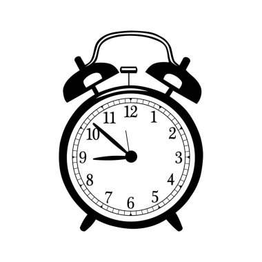 Alarm saati simgesi, vektör illüstrasyonu
