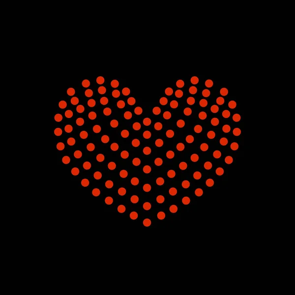 大心脏由小点制成 情人节卡片 — 图库矢量图片
