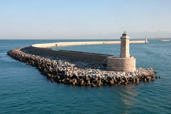 Farol no porto de Livorno, na Itália — Fotografia de Stock