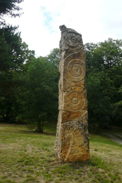 A stone menhir near Luderov — Stock Photo, Image