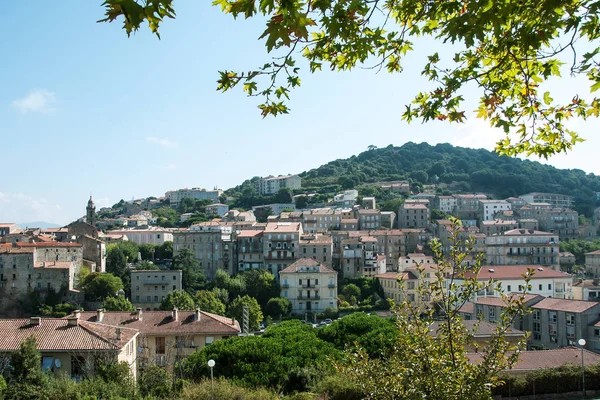 Kilátás Nyílik Város Sartene Korzika Szigetén Franciaország — Stock Fotó