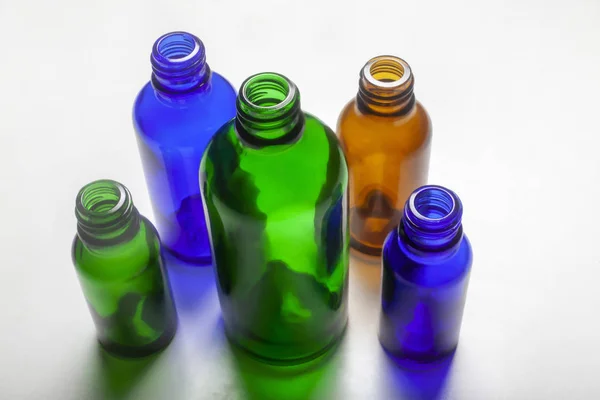 Five bottles on white background — 스톡 사진