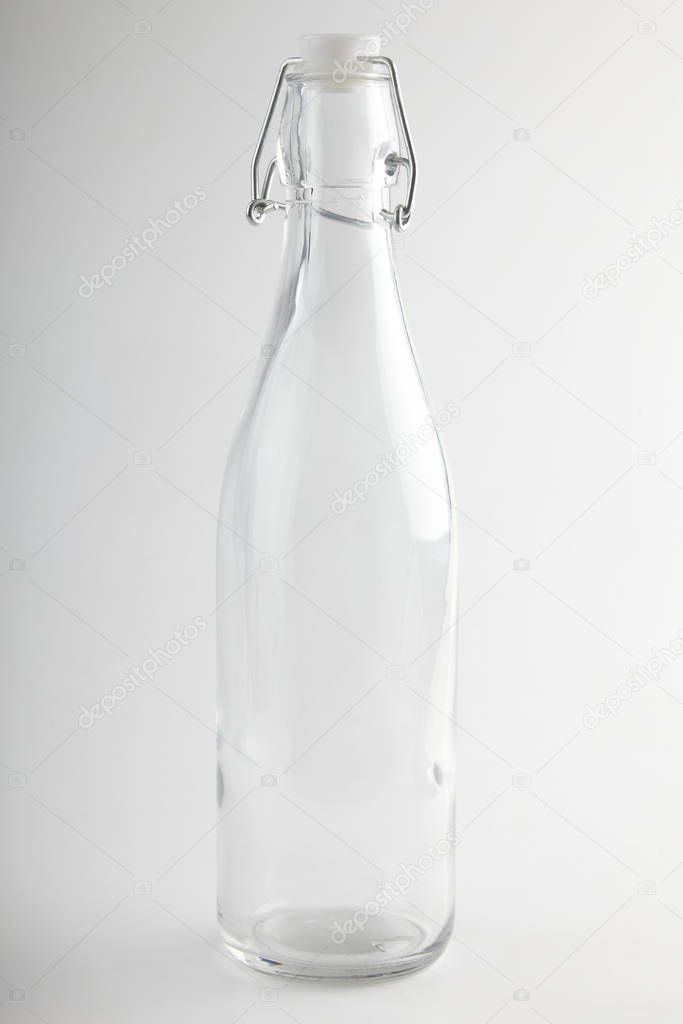 empty bottle on white background
