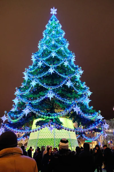 Різдвяне Дерево Різними Прикрасами — стокове фото