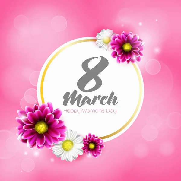 Dünya Kadınlar Günü için logolu yuvarlak afiş