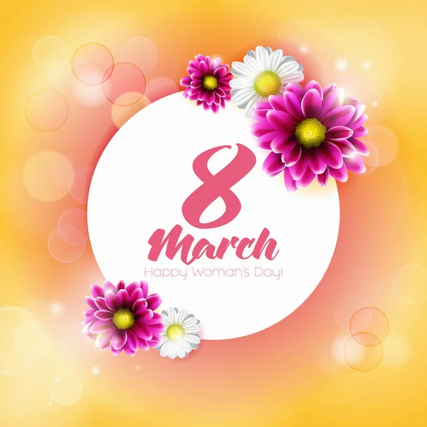 Dünya Kadınlar Günü için logolu yuvarlak afiş