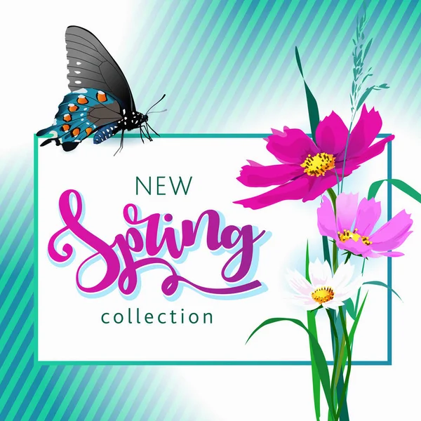 Güzel renkli çiçekli bahar satış arka plan.