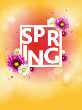 Güzel renkli çiçekli bahar arka plan